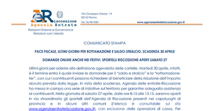 Domanda pace fiscale, sportelli AdER aperti anche sabato 27 aprile