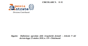 Pace fiscale, le istruzioni sulle violazioni formali. Ecco la circolare dell'Agenzia delle Entrate