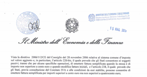 Fattura semplificata: il decreto MEF che sposta il limite da 100 a 400 euro