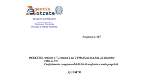 Conferimento congiunto di usufrutto e nuda proprietà con realizzo controllato