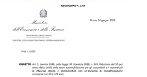 Bollo auto storiche 2019 con riduzione del 50%: i chiarimenti nella risoluzione MEF
