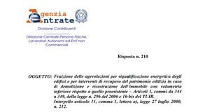 Ecobonus, demolizione e ricostruzione: detrazione salva se la volumetria è inferiore