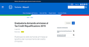 Tax credit alberghi 2019: la graduatoria degli ammessi