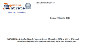Note di variazione e fattura elettronica: nuovi chiarimenti dell'Agenzia delle Entrate