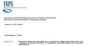 Lavoro domestico: disponibile la nuova agenda per gli appuntamenti nel Cassetto previdenziale