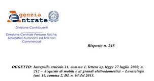 Bonus mobili ed elettrodomestici: dall'Agenzia delle Entrate apertura a spese fuori dall'elenco 