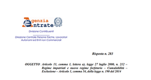 Regime forfettario e agevolazioni per il rientro dei cervelli non sono cumulabili