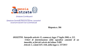 Tari: calcolo su area calpestabile dell'immobile
