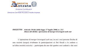 Operazioni di merger leveraged cash out e abuso del diritto