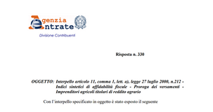 ISA, proroga dei versamenti delle imposte anche per gli imprenditori agricoli?