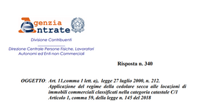 Cedolare secca affitti commerciali anche con contratto a canone variabile