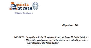 Fattura elettronica in nome e per conto: chi deve apporre la firma digitale? 