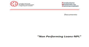 Crediti deteriorati in sofferenza: il documento pubblicato dalla FNC e dal CNDCEC