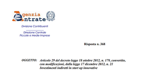 Investimenti indiretti in start up innovative, le regole per le agevolazioni