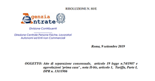 L'agevolazione prima casa resiste anche alla separazione
