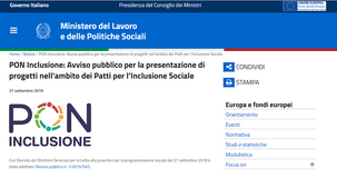 Patto per l'inclusione sociale, fondi PON per potenziare i servizi territoriali