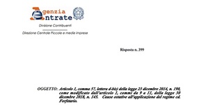 Regime forfettario, la prevalenza al centro di nuovi chiarimenti sulle cause ostative