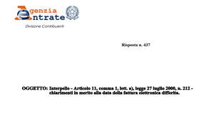 Fattura elettronica differita, scelta libera sulla data da indicare