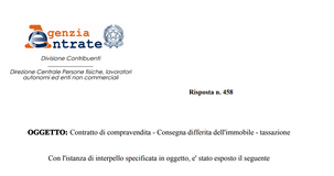 La compravendita con consegna differita non “genera” un contratto di comodato