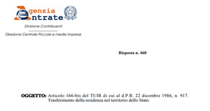 Trasferimento residenza società in Italia: la valorizzazione dei beni in ingresso