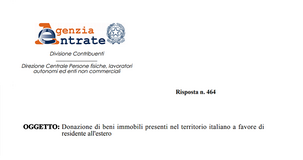 Donazione immobili a residente all'estero, quanto costano le imposte ipotecarie?