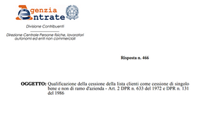 La cessione del portafoglio clienti non rientra tra le cessioni di ramo d'azienda