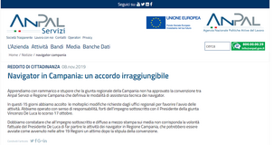 Navigator Campania, salta l'accordo: per il sistema reddito di cittadinanza nuovo tilt 