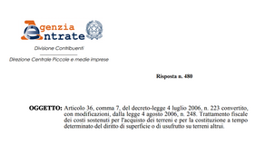 Reddito di impresa: usufrutto dei terreni deducibile, acquisto non ammortizzabile