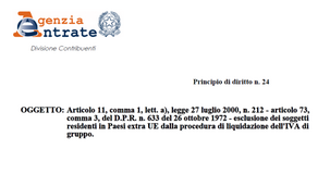 Liquidazione IVA di gruppo, accessibile solo ai soggetti residenti in Paesi UE