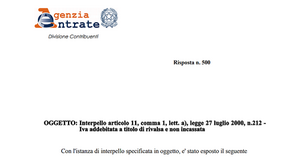 Rivalsa IVA in caso di fattura rifiutata dal cliente: l'imposta non è recuperabile