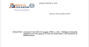 Visto di conformità: obbligo di identità con chi trasmette la dichiarazione fiscale
