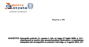 Scontrino elettronico 2020, l'invio alla SIAE esonera dalla trasmissione dei corrispettivi