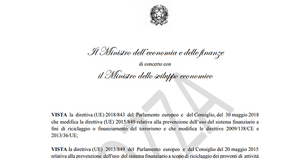 Pubblicata la bozza di decreto sul registro dei titolari effettivi