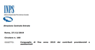 Conguaglio contributi di fine anno 2019, istruzioni nella circolare INPS