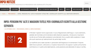 INPGI: nuove aliquote dal 2020