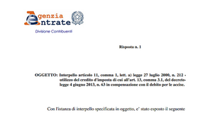 Ecobonus, ok al credito di imposta in compensazione con le accise