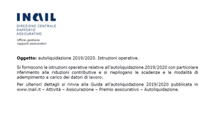 Autoliquidazione INAIL 2019-2020: scadenze e istruzioni operative