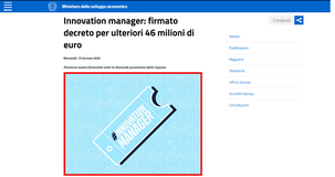 Innovation manager, nuove risorse: ammesse tutte le domande in elenco