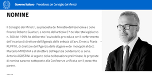 Agenzia delle Entrate: Ernesto Maria Ruffini torna alla direzione