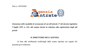Modello F24 per la registrazione degli atti privati da marzo 2020