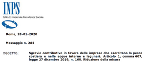 Sgravio contributivo pesca costiera, acque interne e lagunari ridotto dal 2020