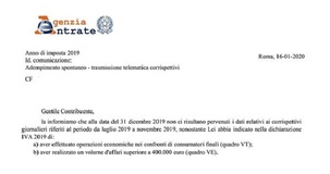 Scontrino elettronico, lettere dall'Agenzia delle Entrate ma con alcune imprecisioni