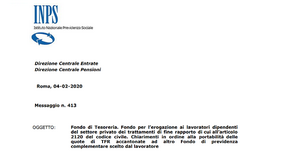 Tfr INPS, nessuna portabilità per le quote accantonate al Fondo Tesoreria 