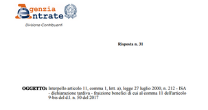 Dichiarazione dei redditi, benefici premiali ISA salvi anche con invio tardivo