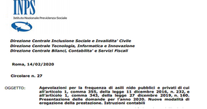 Bonus asilo nido 2020, circolare INPS: domanda precompilata online