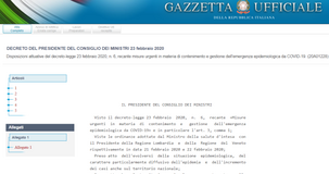 Coronavirus, il testo ufficiale del decreto legge e le misure da adottare