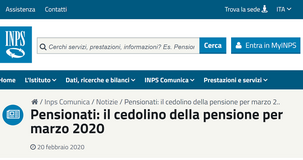 Pensioni, nel cedolino INPS di marzo 2020 le trattenute fiscali ed i rimborsi Irpef 