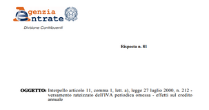 IVA periodica omessa, il versamento a rate condiziona maturazione ed uso del credito