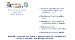 Coronavirus, uffici Agenzia delle Entrate con ingresso limitato, misura adeguata?