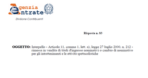 Spettacoli, cambio di biglietti e rimessa in vendita: si paga solo l'intermediazione